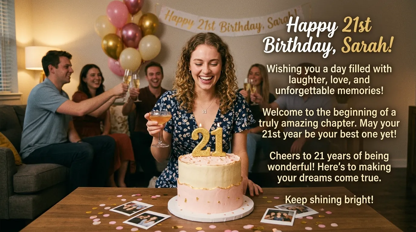 21st birthday wishes for a girl