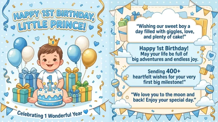 Little Boy 1st Birthday Wishes for Baby Boy