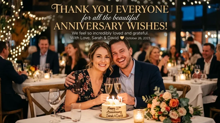 thank you everyone for anniversary wishes in english