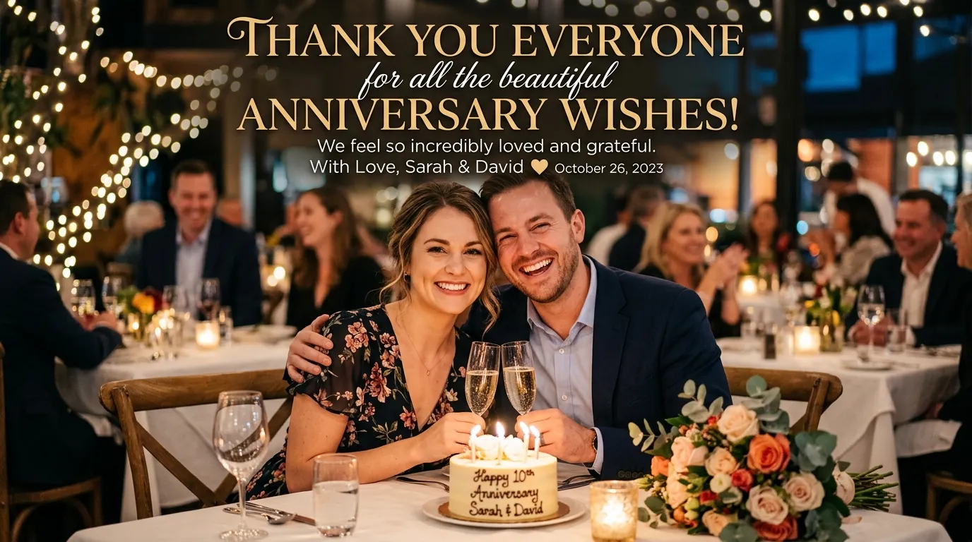 thank you everyone for anniversary wishes in english