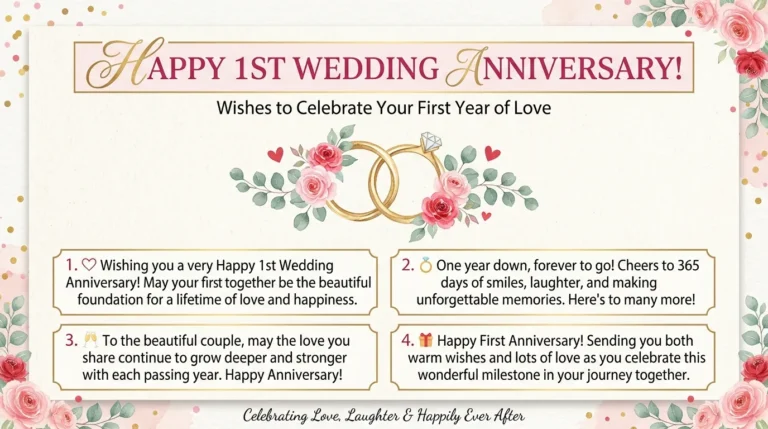 Happy 1st Wedding Anniversary Wishes