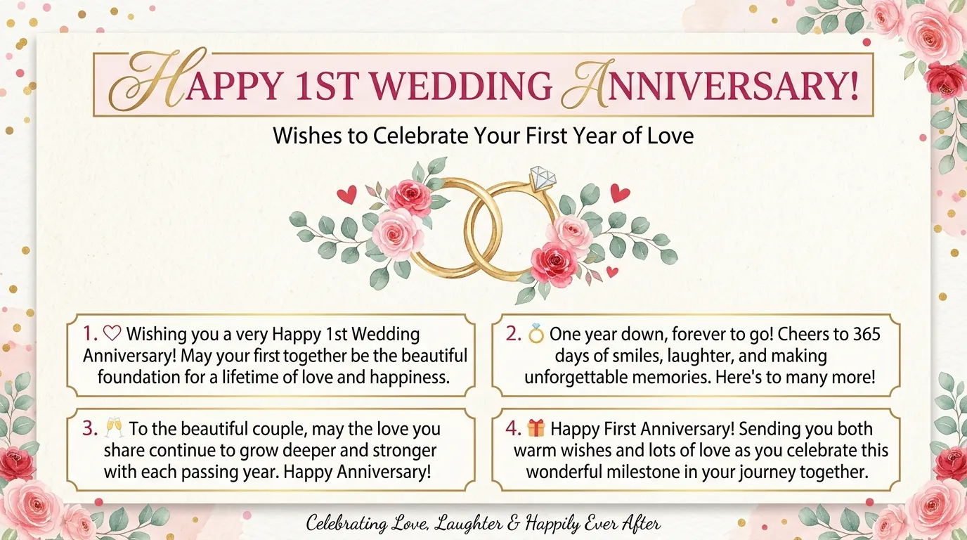 Happy 1st Wedding Anniversary Wishes