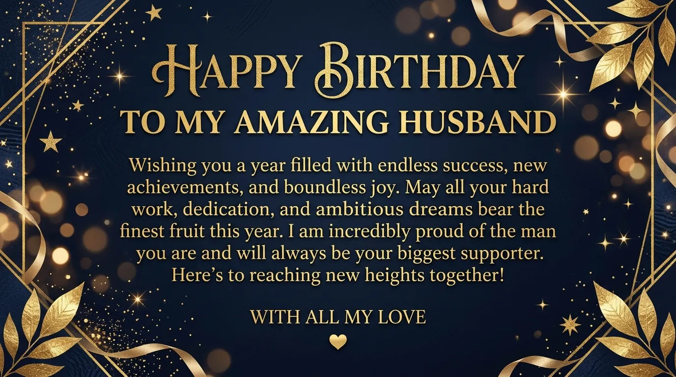 birthday wishes for husband for success