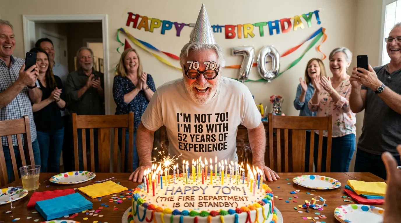 male humorous 70th birthday wishes